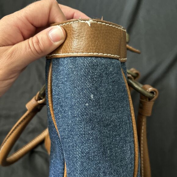 Gap Denim & Leather Trim Shoulder Bag Tote Bag - Picture 10 of 15